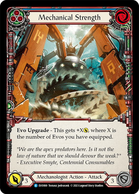 Mechanical Strength (Blue) — Bright Lights Flesh and Blood card by Tomasz Jedruszek