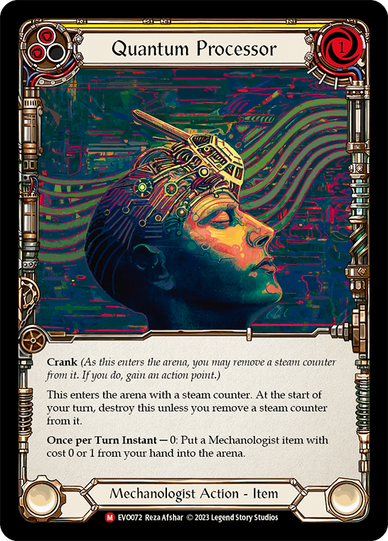 Quantum Processor — Bright Lights Flesh and Blood card by Reza Afshar