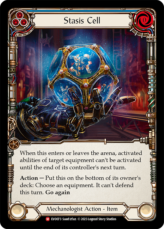 Stasis Cell — Bright Lights Flesh and Blood card by Saad Irfan