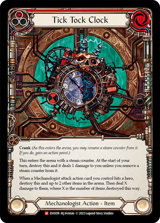 Tick Tock Clock — Bright Lights Flesh and Blood card by MJ Fetesio