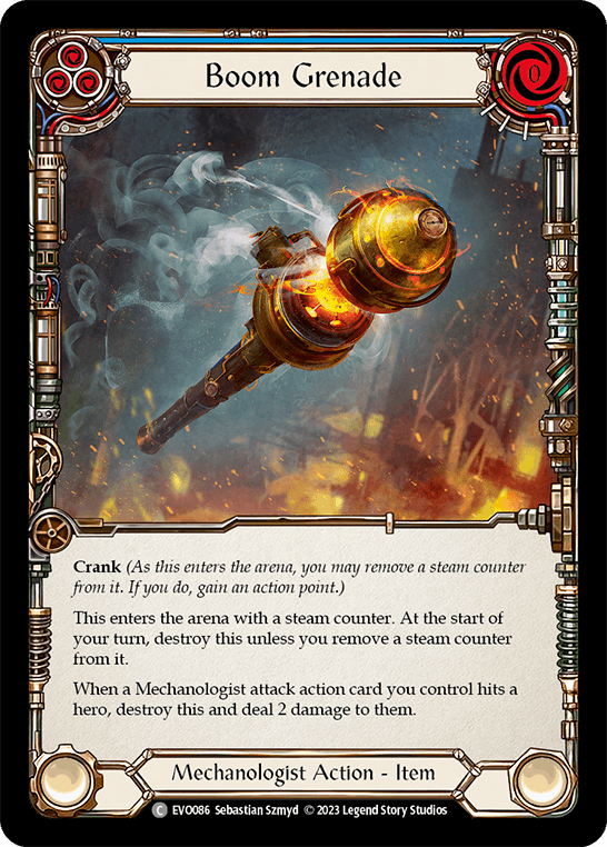 Boom Grenade (Blue) — Bright Lights Flesh and Blood card by Sebastian Szmyd