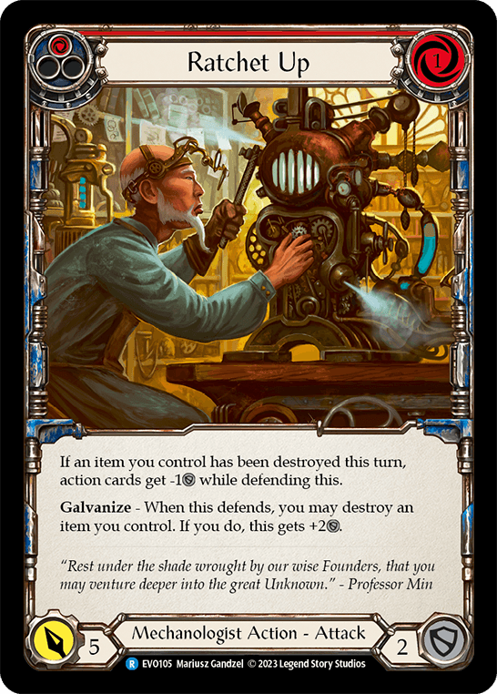 Ratchet Up (Red) — Bright Lights Flesh and Blood card by Mariusz Gandzel