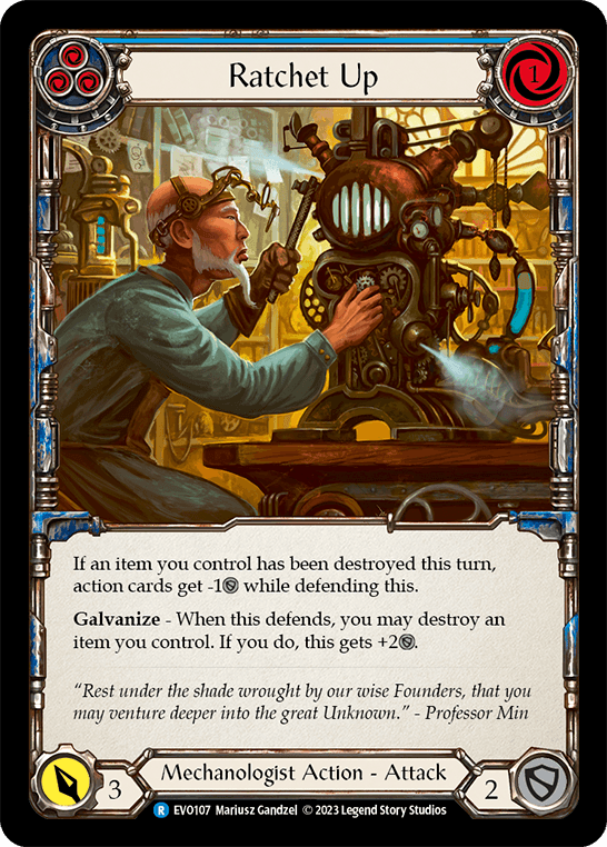 Ratchet Up (Blue) — Bright Lights Flesh and Blood card by Mariusz Gandzel