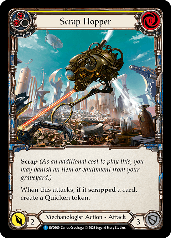 Scrap Hopper (Yellow) — Bright Lights Flesh and Blood card by Carlos Cruchaga