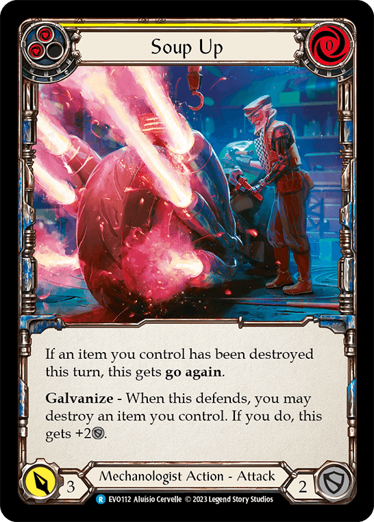 Soup Up (Yellow) — Bright Lights Flesh and Blood card by Aluísio Cervelle