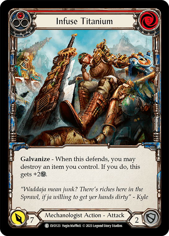 Infuse Titanium (Red) — Bright Lights Flesh and Blood card by Yugin Maffioli