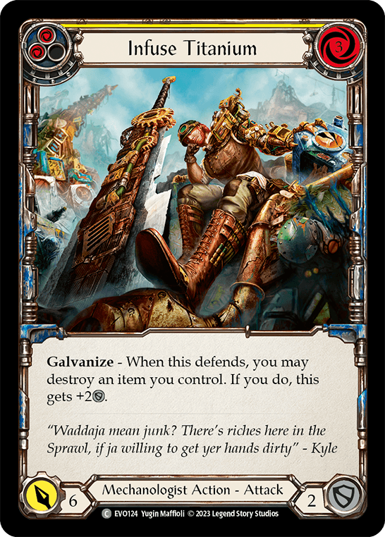 Infuse Titanium (Yellow) — Bright Lights Flesh and Blood card by Yugin Maffioli