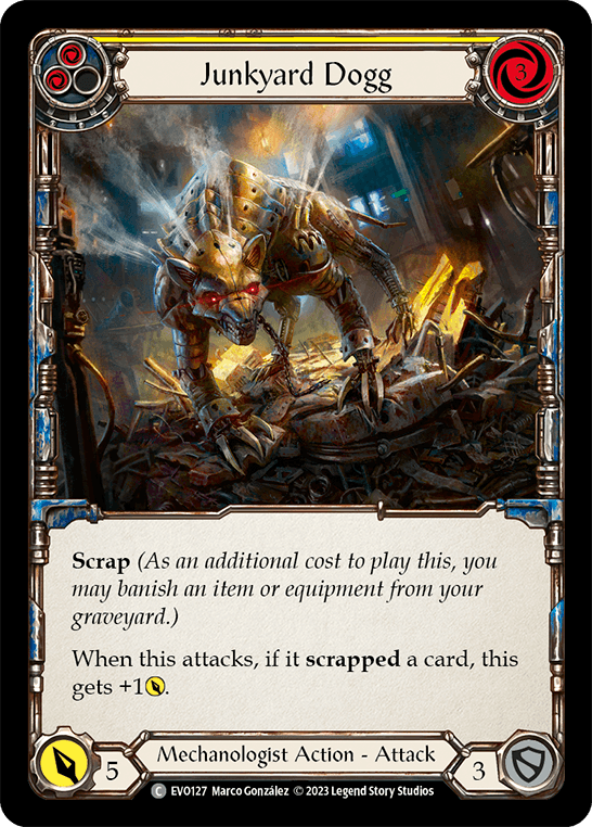 Junkyard Dogg (Yellow) — Bright Lights Flesh and Blood card by Marco Gonzalez