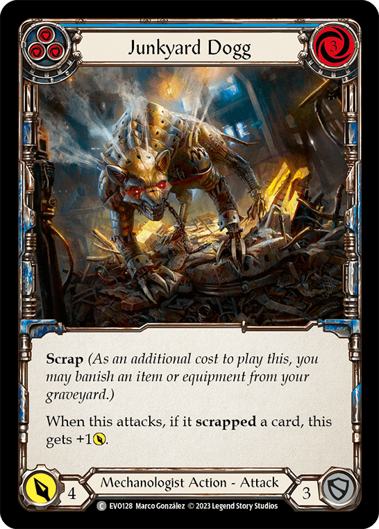 Junkyard Dogg (Blue) — Bright Lights Flesh and Blood card by Marco Gonzalez