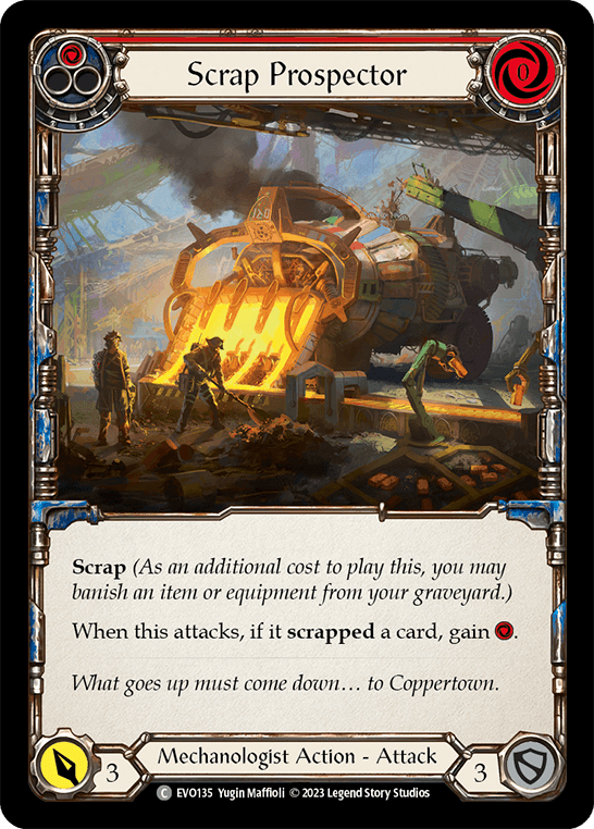 Scrap Prospector (Red) — Bright Lights Flesh and Blood card by Yugin Maffioli