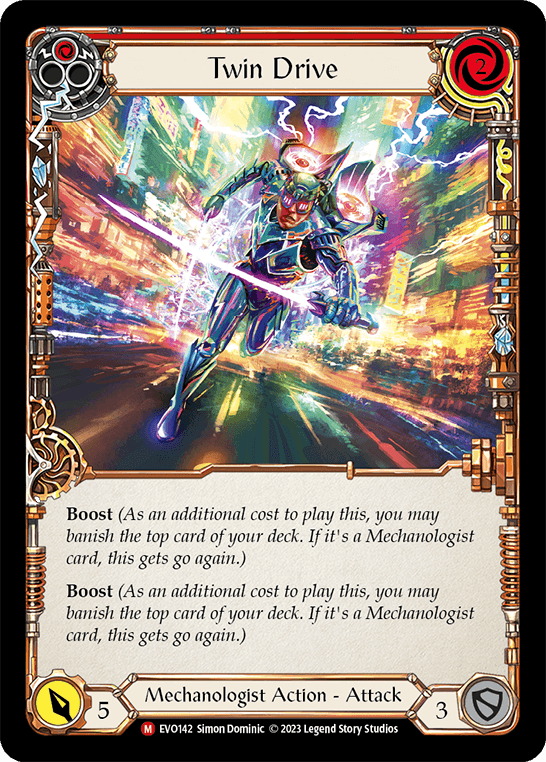 Twin Drive — Bright Lights Flesh and Blood card by Simon Dominic