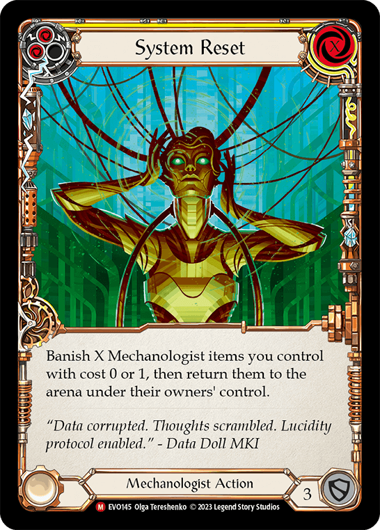 System Reset — Bright Lights Flesh and Blood card by Olga Tereshenko