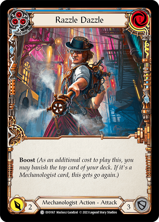 Razzle Dazzle (Blue) — Bright Lights Flesh and Blood card by Mariusz Gandzel