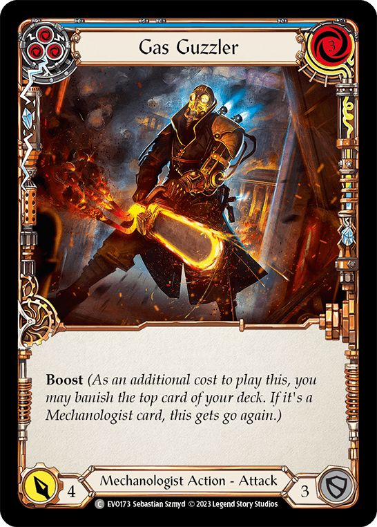 Gas Guzzler (Blue) — Bright Lights Flesh and Blood card by Sebastian Szmyd