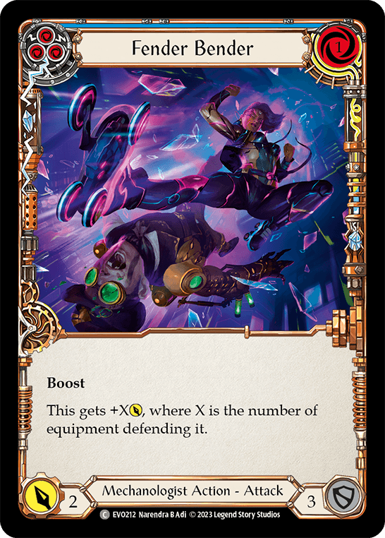 Fender Bender (Blue) — Bright Lights Flesh and Blood card by Narendra B Adi