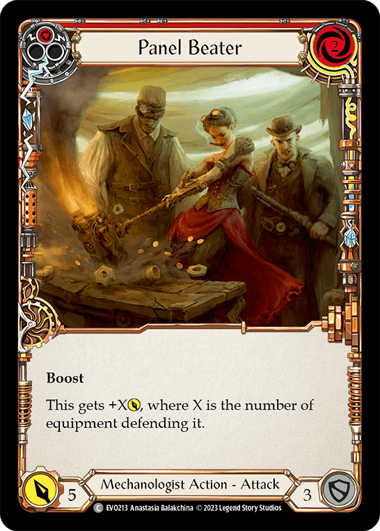 Panel Beater (Red) — Bright Lights Flesh and Blood card by Anastasia Balakchina