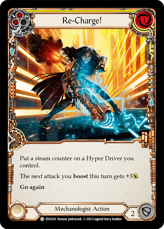 Re-Charge! (Yellow) — Bright Lights Flesh and Blood card by Tomasz Jedruszek