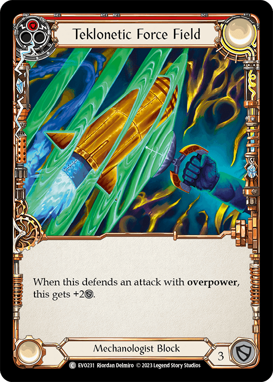 Teklonetic Force Field (Red) — Bright Lights Flesh and Blood card by Riordan Delmiro