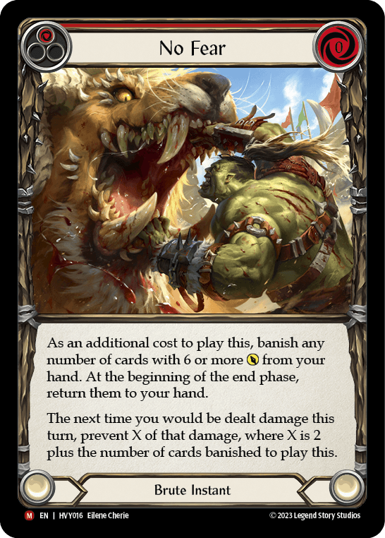 No Fear — Heavy Hitters Flesh and Blood card by Eilene Cherie