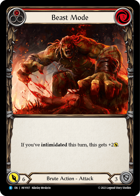 Beast Mode (Red) — Heavy Hitters Flesh and Blood card by Nikolay Moskvin