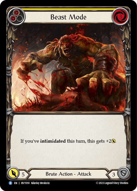 Beast Mode (Yellow) — Heavy Hitters Flesh and Blood card by Nikolay Moskvin