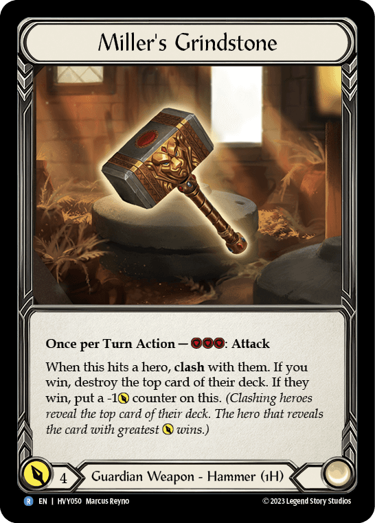 Miller's Grindstone — Heavy Hitters Flesh and Blood card by Marcus Reyno
