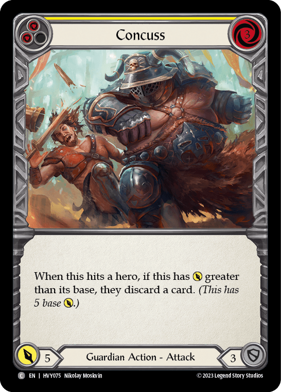 Concuss (Yellow) — Heavy Hitters Flesh and Blood card by Nikolay Moskvin