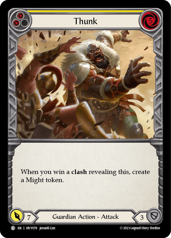 Thunk (Yellow) — Heavy Hitters Flesh and Blood card by Junaidi Lim