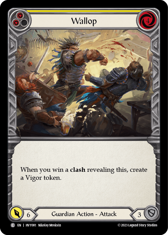 Wallop (Yellow) — Heavy Hitters Flesh and Blood card by Nikolay Moskvin