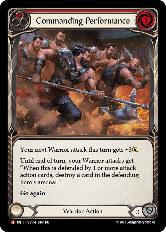 Commanding Performance — Heavy Hitters Flesh and Blood card by Shen Fei
