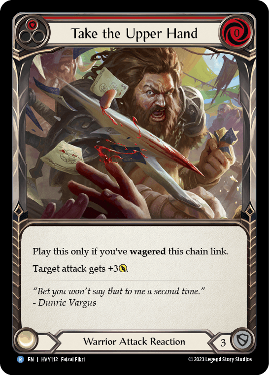 Take the Upper Hand (Red) — Heavy Hitters Flesh and Blood card by Faizal Fikri