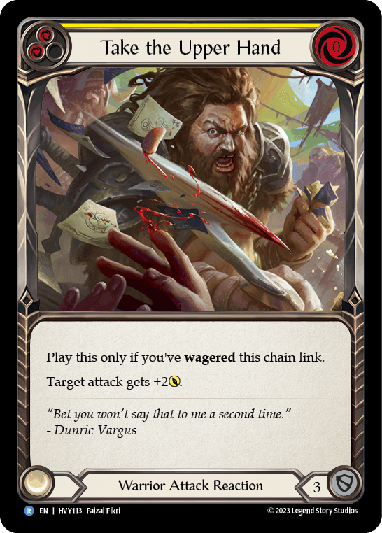 Take the Upper Hand (Yellow) — Heavy Hitters Flesh and Blood card by Faizal Fikri