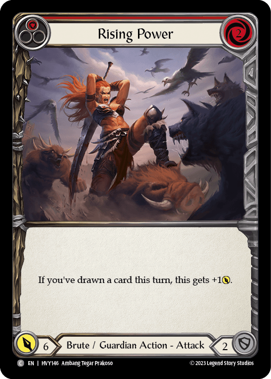 Rising Power (Red) — Heavy Hitters Flesh and Blood card by Ambang Tegar Prakoso