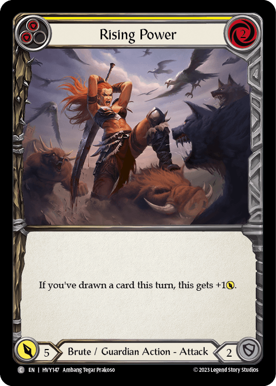 Rising Power (Yellow) — Heavy Hitters Flesh and Blood card by Ambang Tegar Prakoso