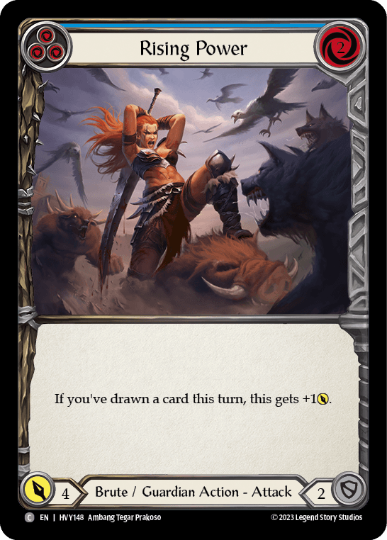 Rising Power (Blue) — Heavy Hitters Flesh and Blood card by Ambang Tegar Prakoso