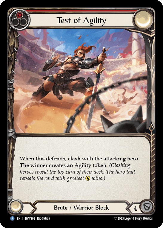 Test of Agility — Heavy Hitters Flesh and Blood card by Rio Sabda