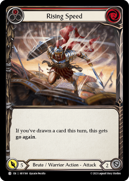 Rising Speed (Red) — Heavy Hitters Flesh and Blood card by Kyxarie Peralta