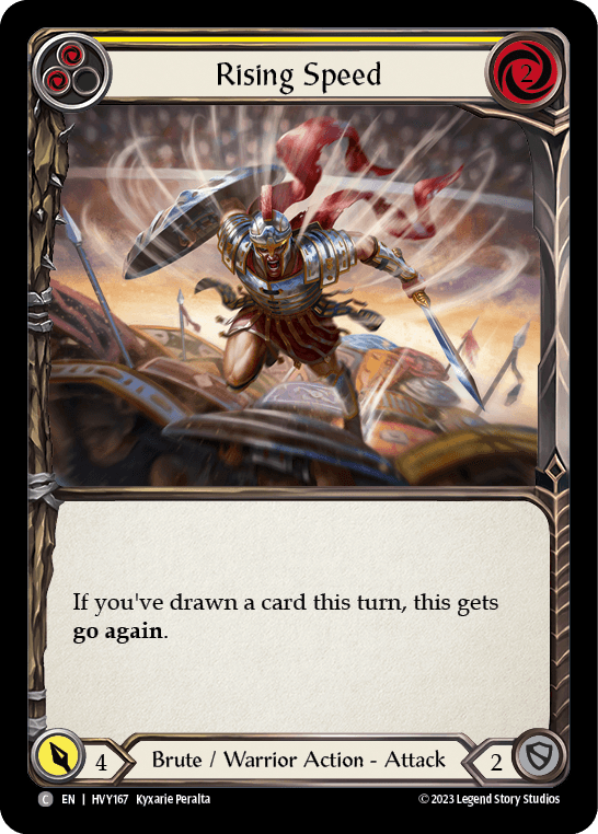 Rising Speed (Yellow) — Heavy Hitters Flesh and Blood card by Kyxarie Peralta