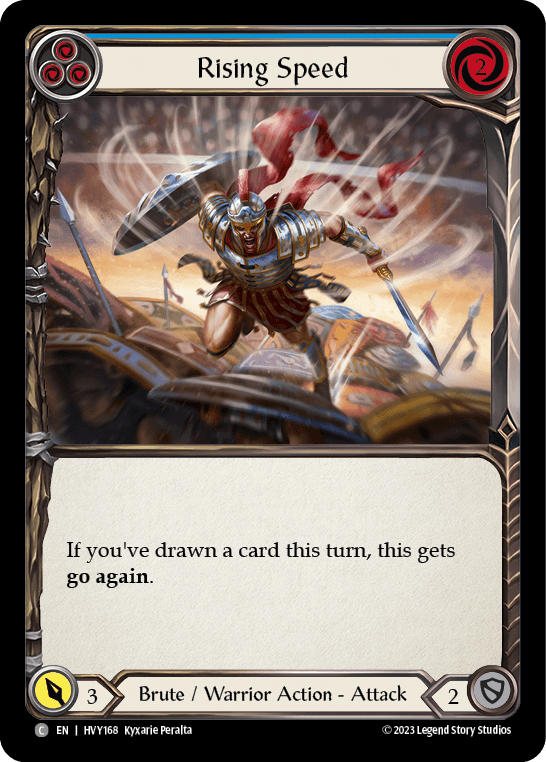 Rising Speed (Blue) — Heavy Hitters Flesh and Blood card by Kyxarie Peralta