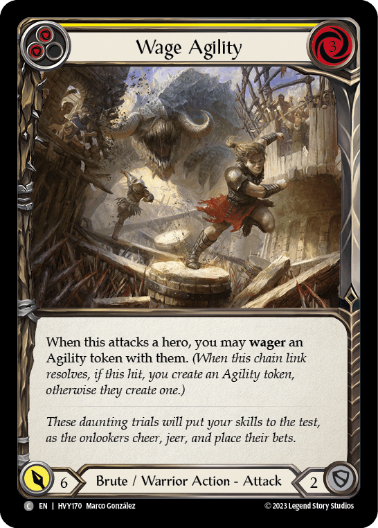 Wage Agility (Yellow) — Heavy Hitters Flesh and Blood card by Marco González