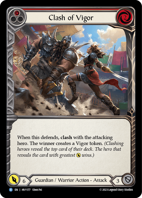 Clash of Vigor (Red) — Heavy Hitters Flesh and Blood card by Shen Fei