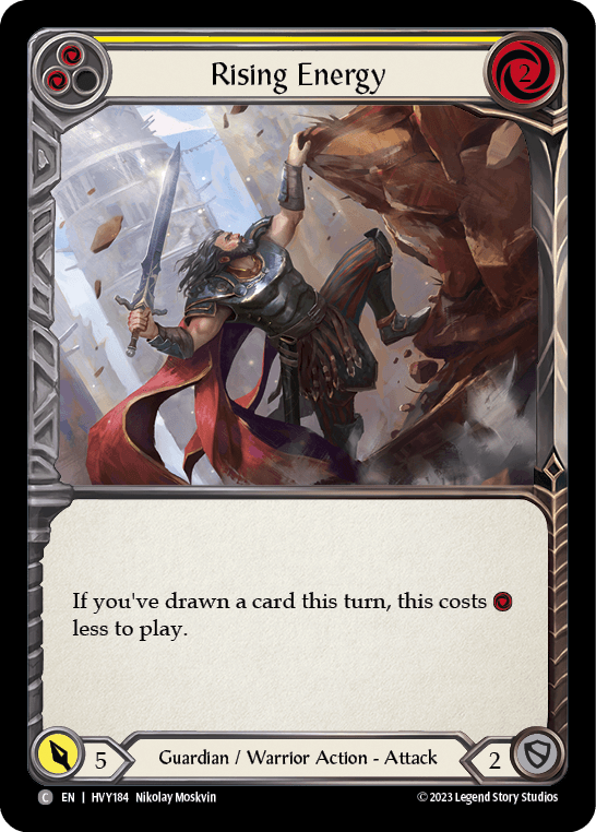 Rising Energy (Yellow) — Heavy Hitters Flesh and Blood card by Nikolay Moskvin