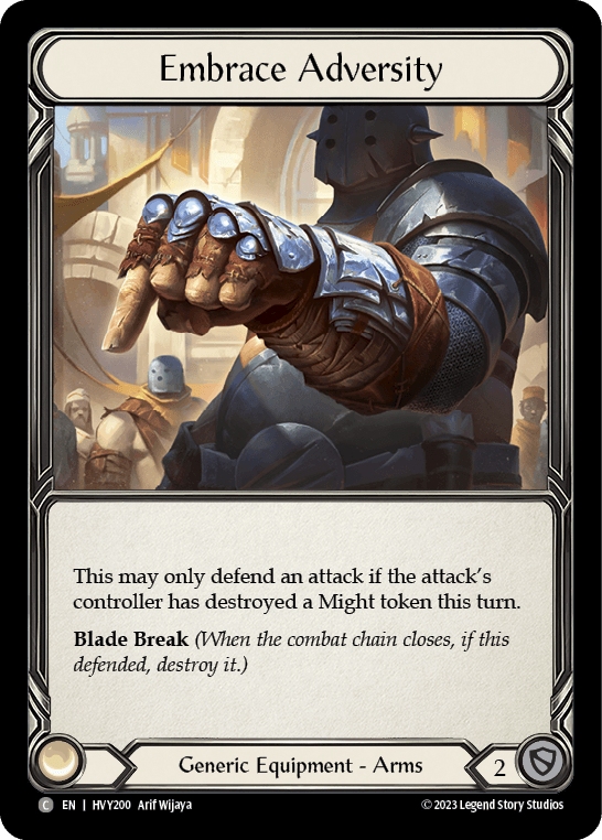 Embrace Adversity — Heavy Hitters Flesh and Blood card by Arif Wijaya