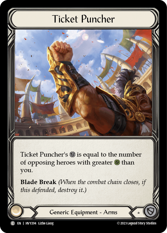 Ticket Puncher — Heavy Hitters Flesh and Blood card by Lizhe Liang