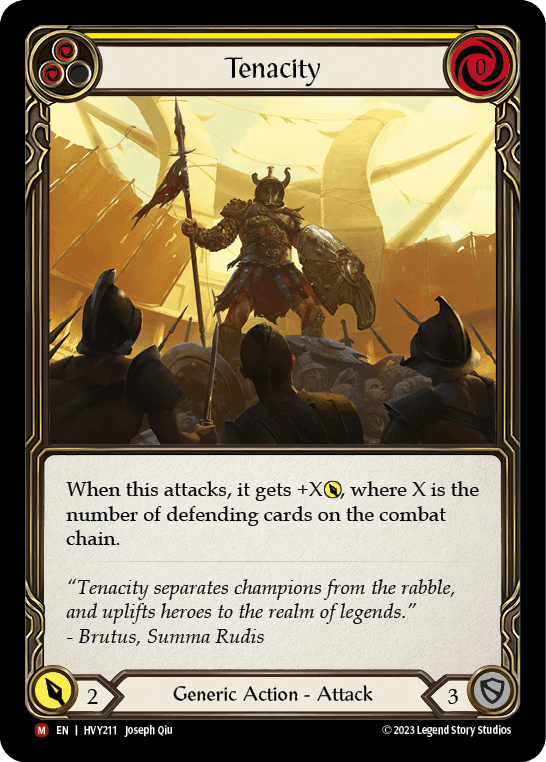 Tenacity — Heavy Hitters Flesh and Blood card by Joseph Qiu