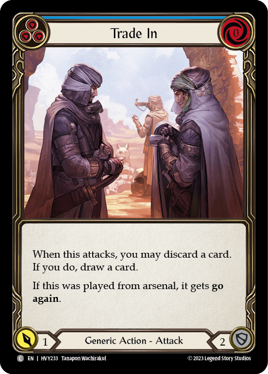 Trade In (Blue) — Heavy Hitters Flesh and Blood card by Tanapon Wachirakul
