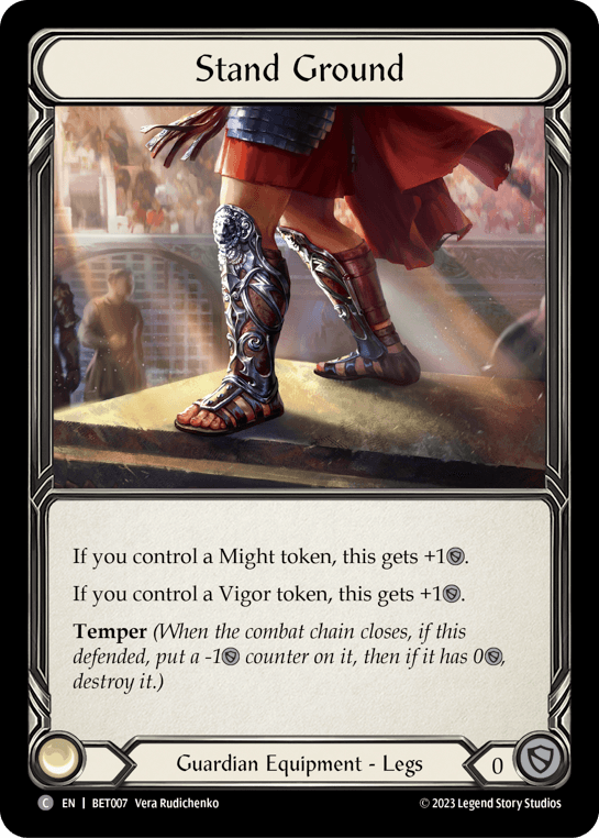 Stand Ground — Blitz Deck: Heavy Hitters - Victor Flesh and Blood card by Vera Rudichenko