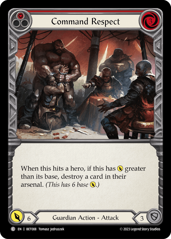 Command Respect (Red) — Blitz Deck: Heavy Hitters - Betsy Flesh and Blood card by Tomasz Jedruszek