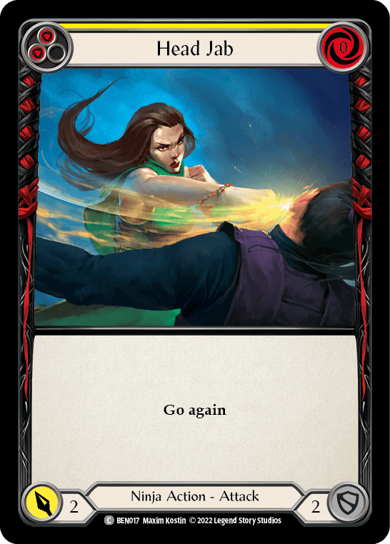 Head Jab (Yellow) — Blitz Deck: Outsiders - Benji Flesh and Blood card by Maxim Kostin