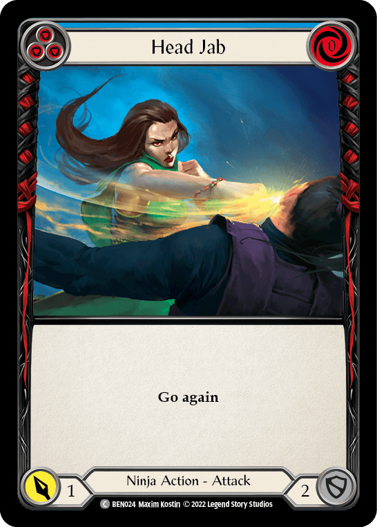 Head Jab (Blue) — Blitz Deck: Outsiders - Benji Flesh and Blood card by Maxim Kostin